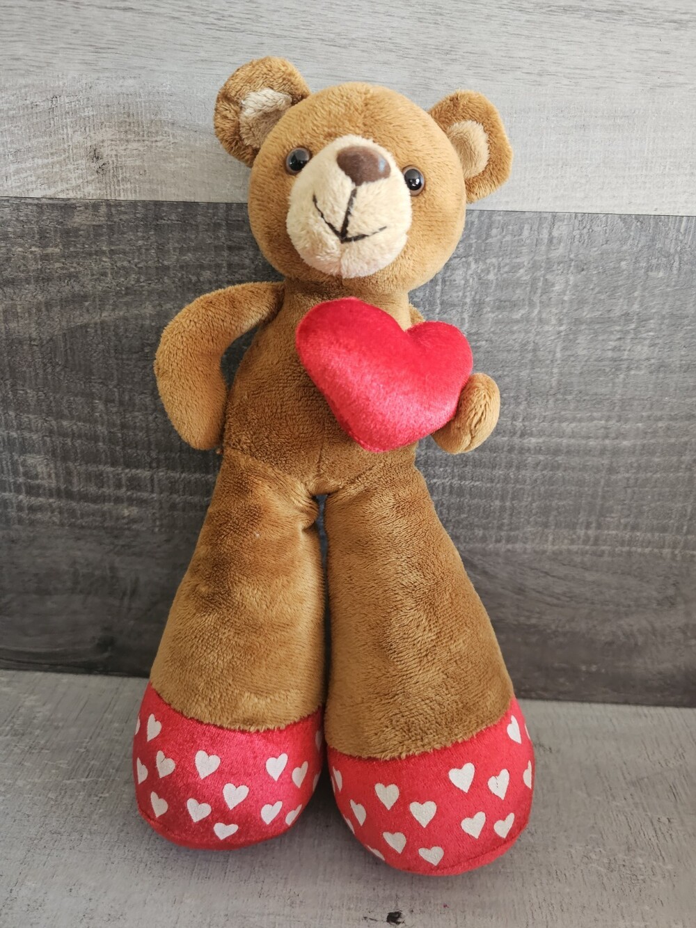 Bestever Big Funny Feet Valentines Day Brown Teddy Bear Red Hearts Plush